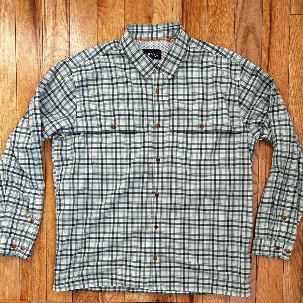 Orvis Trout Bum Fishing Button Down Shirt Size XL